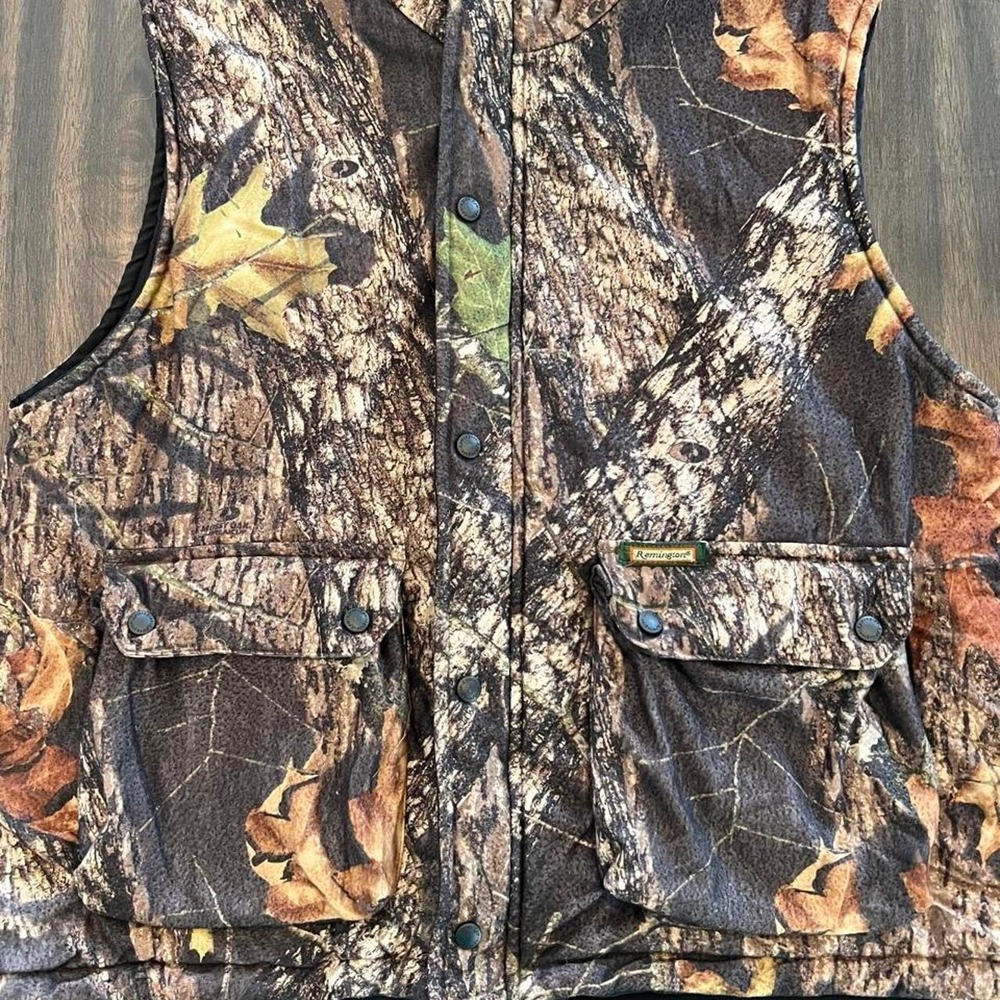 Vintage Remington Reversible Hunting Vest Mens Large Camo Black 90s DI17177BUL